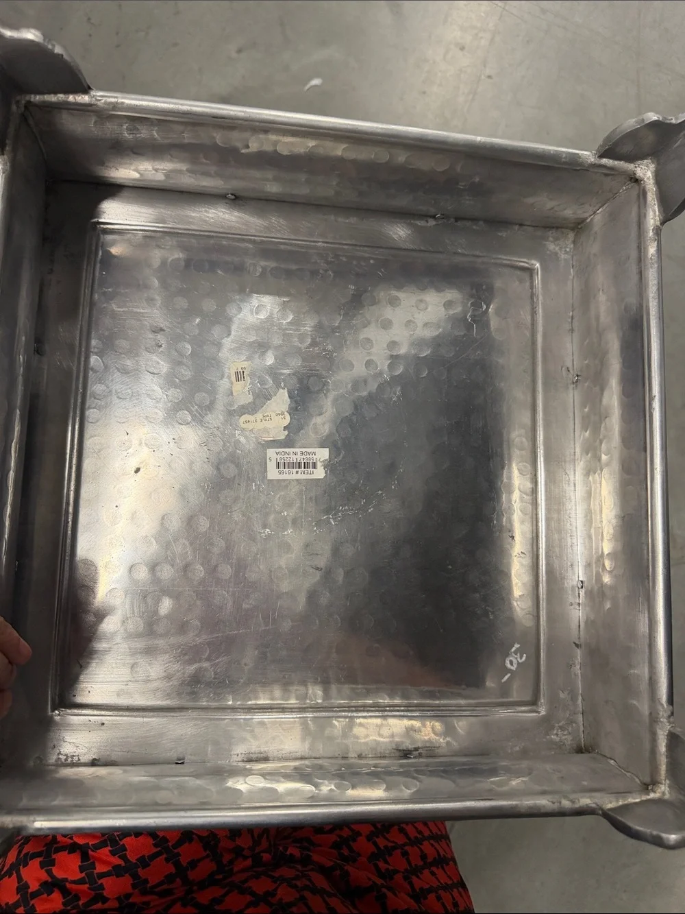 Hammered Silver Metal Serving Stand by